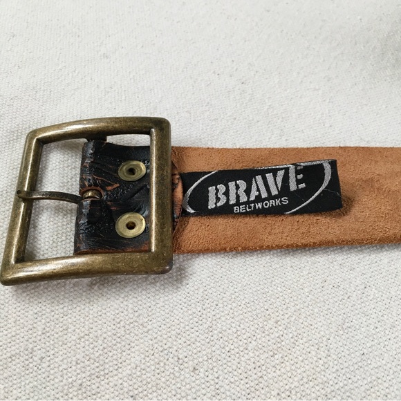 Brave Beltworks Tooled Italian Leather Belt Made in Canada | 30